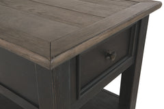 Tyler - Grayish Brown / Black - Rectangular End Table