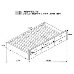 Atkin - 3-Drawer Twin Long Over Queen Bunk Bed - Weathered Walnut