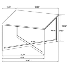 Tobin - Square Marble Top Coffee Table - White And Black