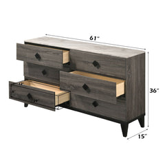 Avantika - Dresser - Faux Marble & Rustic Gray Oak