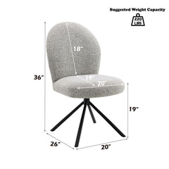 Lawton - Side Chair With Swivel (Set of 2) - Gray Boucle & Black Finish