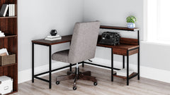 Camiburg - Warm Brown - L-Desk with Storage