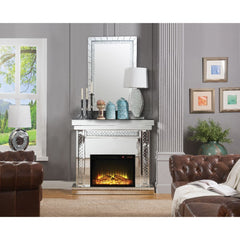 Nysa - 42" Fireplace - Mirrored & Faux Crystals