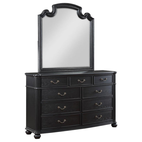 Celina - 9-Drawer Dresser With Mirror - Black