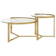 Delia - 2 Piece Round Glass Top Nesting Coffee Table