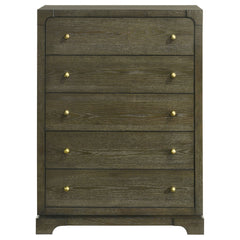 Gran Park - 5-Drawer Bedroom Chest Of Drawers - Dark Cocoa