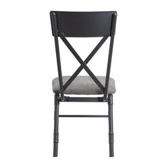 Edina - Side Chair (Set of 2) - Gray Fabric, Oak & Sandy Black