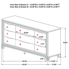 Marmore - 9-Drawer Dresser Cabinet - White