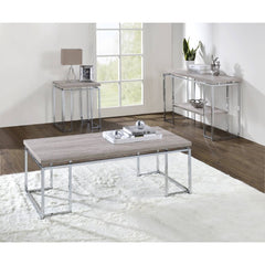 Chafik - Coffee Table - Natural Oak & Chrome