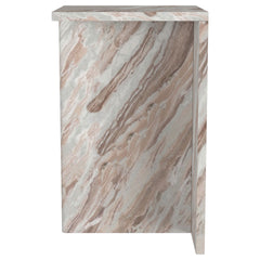 Bowdoin - Genuine Marble Accent Side Table - Gray