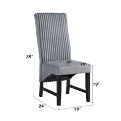 Kini - Side Chair (Set of 2) - Gray Corduroy & Black Finish