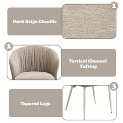 Ogin - Arm Chair (Set of 2) - Dark Beige & Natual