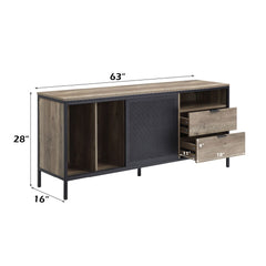 Nantan - 28" TV Stand - Rustic Oak & Black