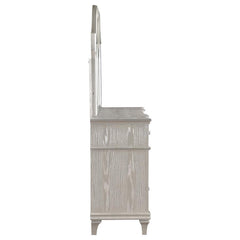 Evangeline - 9-Drawer Dresser With Mirror - Silver Oak