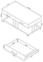 Dalya - 2-Drawer Rectangular Coffee Table - White High Gloss