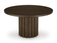 Radkin - Round Dining Room Table - Burnished Brown