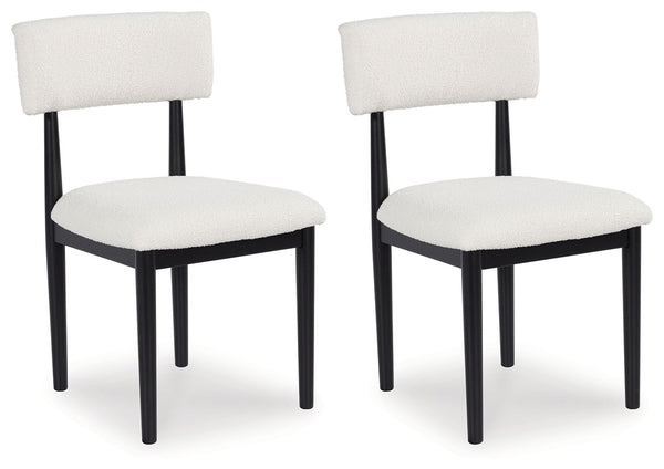 Xandrum - White / Black - Dining Upholstered Side Chair (Set of 2)