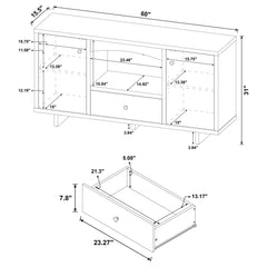 Dalton - 2 Door Storage Credenza - White And Distressed Pine