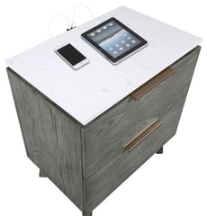 Nathan - 2-Drawer Nightstand - Gray