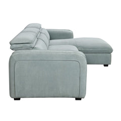 Zavala - Sectional Sofa With Sleeper & Storage - Light Green