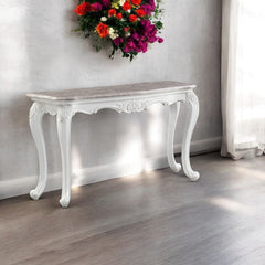 Ciddrenar - Accent Table - Marble Top & White Finish