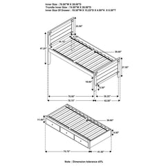 Granger - Wood Twin Storage Captains Bed - Rustic Honey