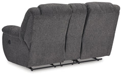 Foreside - Charcoal - Dbl Reclining Loveseat With Console