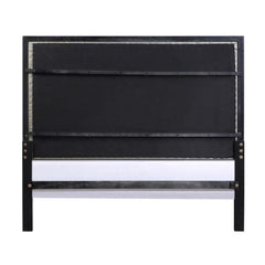 Nicola - Queen Bed - Silver PU & Black Finish