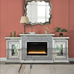 Noralie - Fireplace - Mirrored & Faux Diamonds - 39"