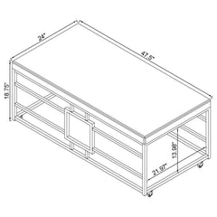 Dafina - Rectangular Mirrored Top Coffee Table - Chrome