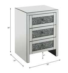 Noralie - Accent Table - Mirrored & Faux Diamonds - 26"