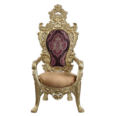 Bernadette - Arm Chair (Set of 2) - Pattern Fabric & Gold