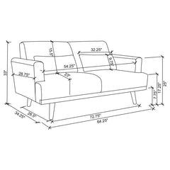 Blake - Upholstered Track Arm Sofa Set