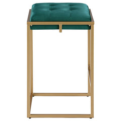 Nadia - Upholstered Backless Counter Stool (Set of 2) - Hunter Green