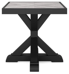 Beachcroft - Square End Table - Black / Light Gray