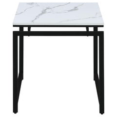 Clark - 3 Piece Faux Marble Top Coffee Table Set - White