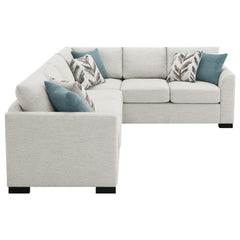 Ashford - Chenille Upholstered Sleeper Sectional Sofa - Greige