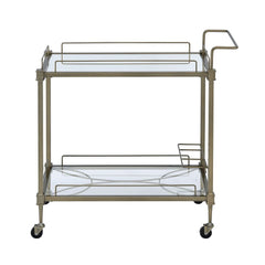 Aditya - Serving Cart - Mirrored & Antique Brass