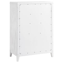 Marielle - 5 Drawer Bedroom Chest - Distressed White