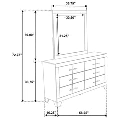 Trenton - 6-Drawer Bedroom Dresser With Mirror - Rustic Cream