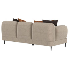 Jade - Chenille Upholstered Sculpted Track Arm Sofa - Latte