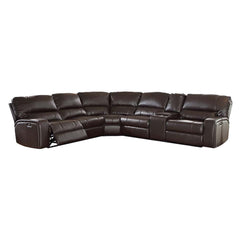 Saul - Sectional Sofa - Espresso Leather-Aire