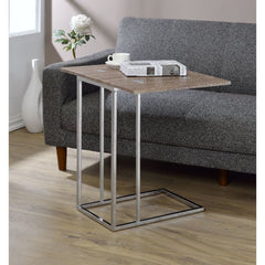 Danson - Accent Table - Weathered Oak & Chrome