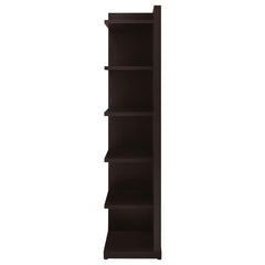 Alder - 6-Shelf Corner Bookcase - Cappuccino