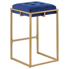 Nadia - Upholstered Backless Counter Stool (Set of 2) - Blue