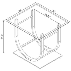 Danville - U-Shaped End Table - Chrome