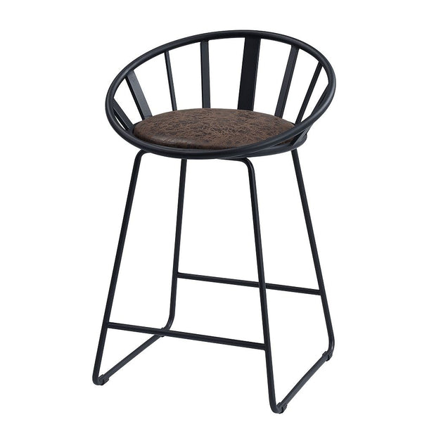 Zudora - Counter Height Chair (Set of 2) - Synthetic Leather & Black