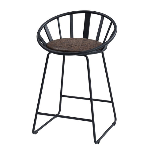 Zudora - Counter Height Chair (Set of 2) - Synthetic Leather & Black
