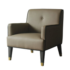 House - Beatrice Accent Chair - Tan PU & Charcoal Finish