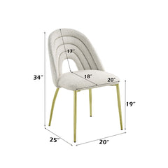Fadri - Side Chair (Set of 2) - Teddy Sherpa & Mirrored Gold